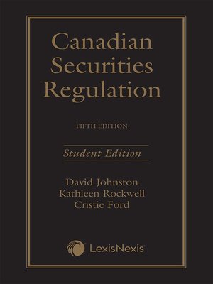 cover image of Canadian Securities Regulation